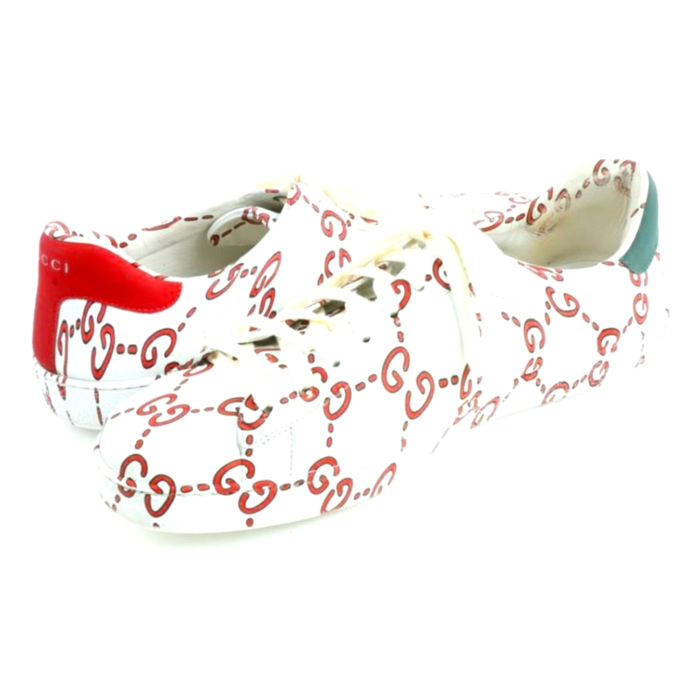 Gucci Calfskin gucci ghost print Ace sneakers . Size 12.5 and true to the size.